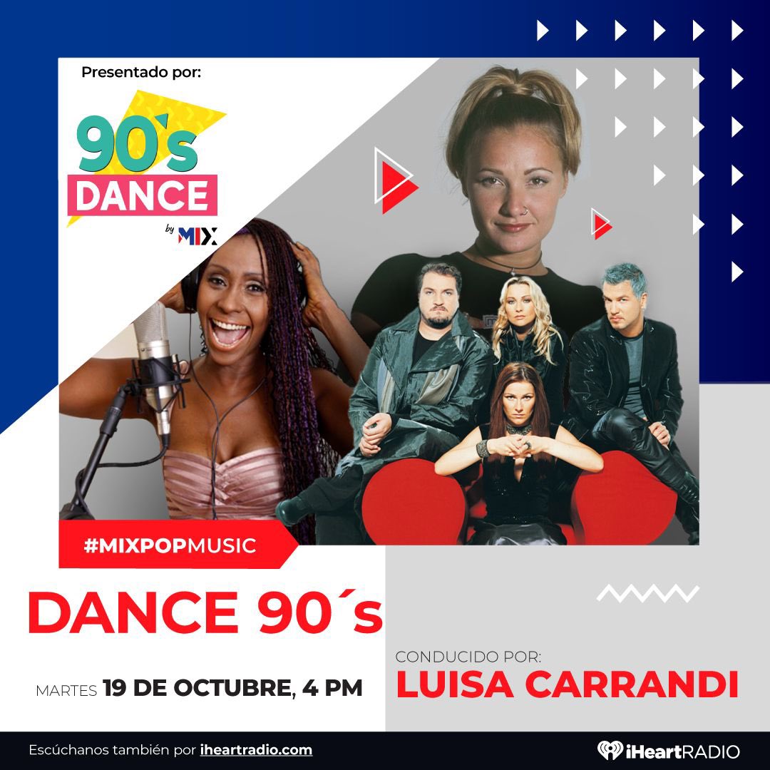 Luisacarrandi's tweet photo. Ya es Hoy!!!!!!
#MixPopMusic #Dance90 16:00 por toda la cadena @MixMxOficial y por @iHeartRadioMx https://t.co/DqhD22HLUD