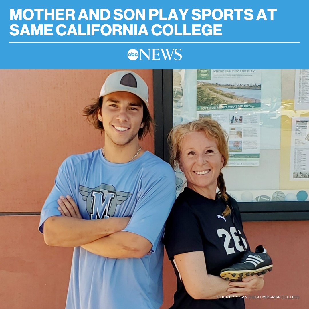 ABC's tweet photo. This mom and son are in a league of their own. https://t.co/93x07kza8j https://t.co/7MshEZhu79