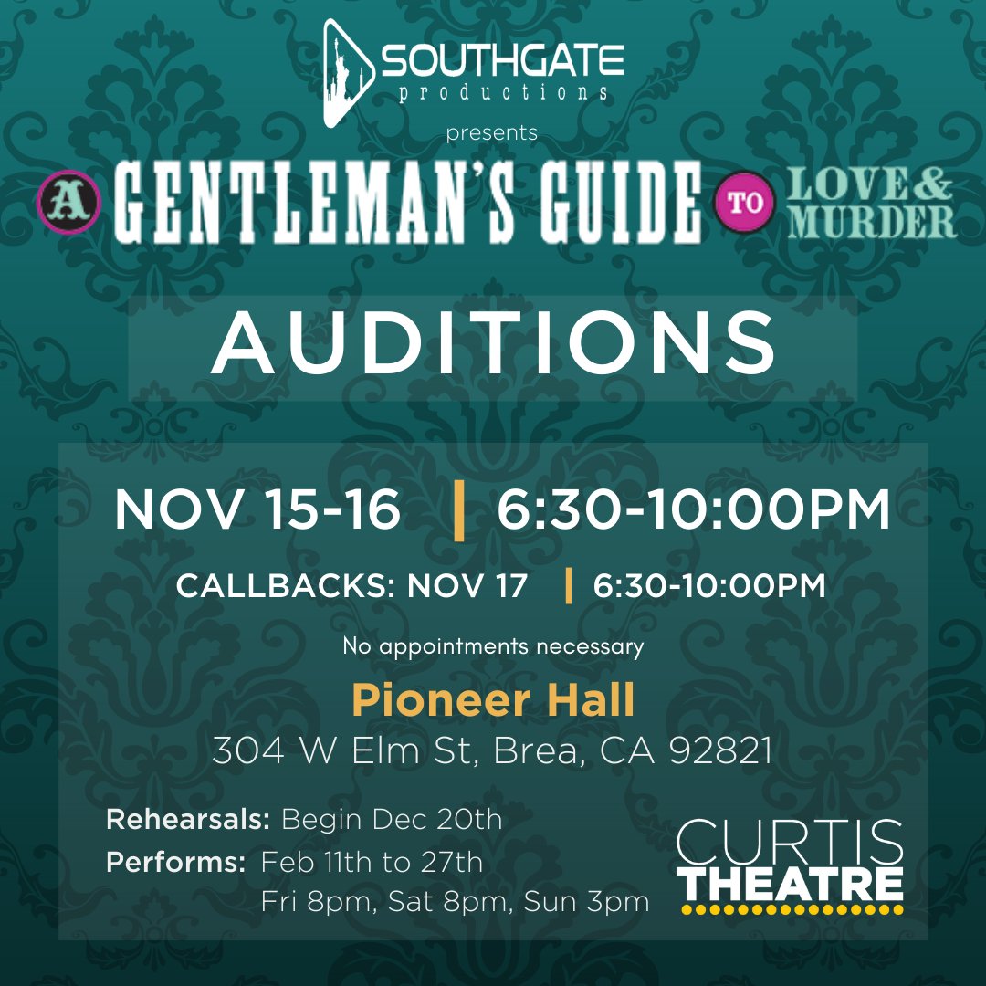 Come down and audition! This show is going to be....killer.
