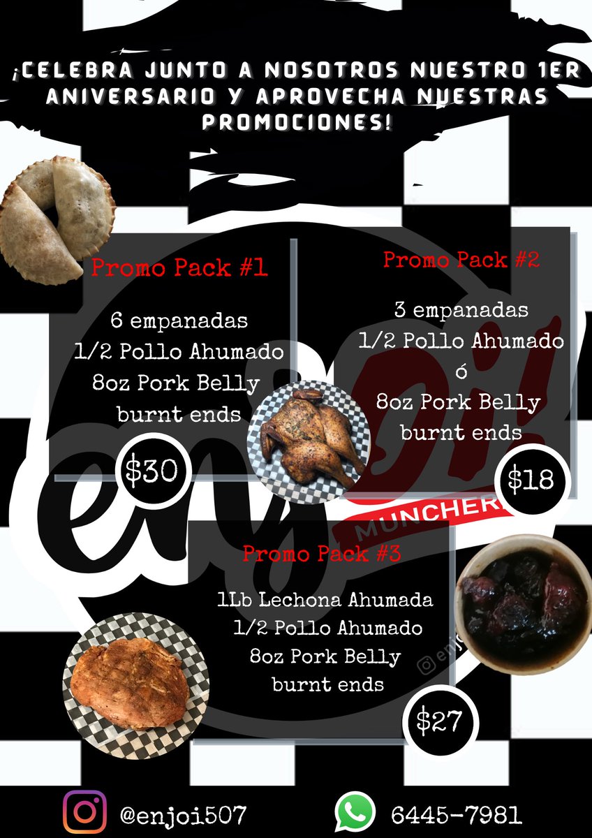 enjoi507's tweet photo. Hola gente!! Estamos tomando pedidos para este sábado 23 oct. https://t.co/gwPHDxB2uE