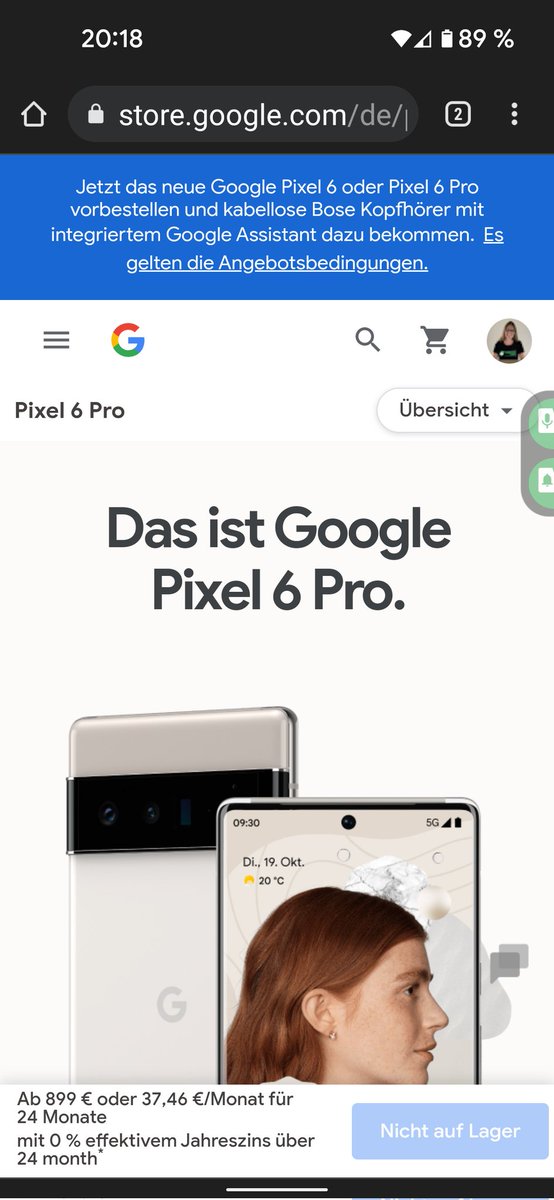 AndroidUserDE's tweet photo. Google Pixel 6 Pro, nicht auf Lager, Bestell-Krimi, Store Down #PixelFallLaunch, #MadebyGoogle, #GooglePixel6Pro https://t.co/Ut0DaS12dg