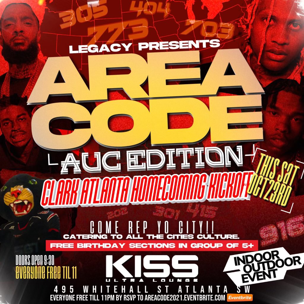 niyaaac7's tweet photo. The First Area Code To Cater To Every City In The #AUC Culture🔥🔥🔥 Clark Atlanta Homecoming Kickoff ! Different Vibes From Every City ! Who Will Be The Deepest City In The Building⁉️👀👀
#AUC
#CAUHomecoming
#AreaCodeAUC
#LegacyEnt https://t.co/gJTD3FpmF6