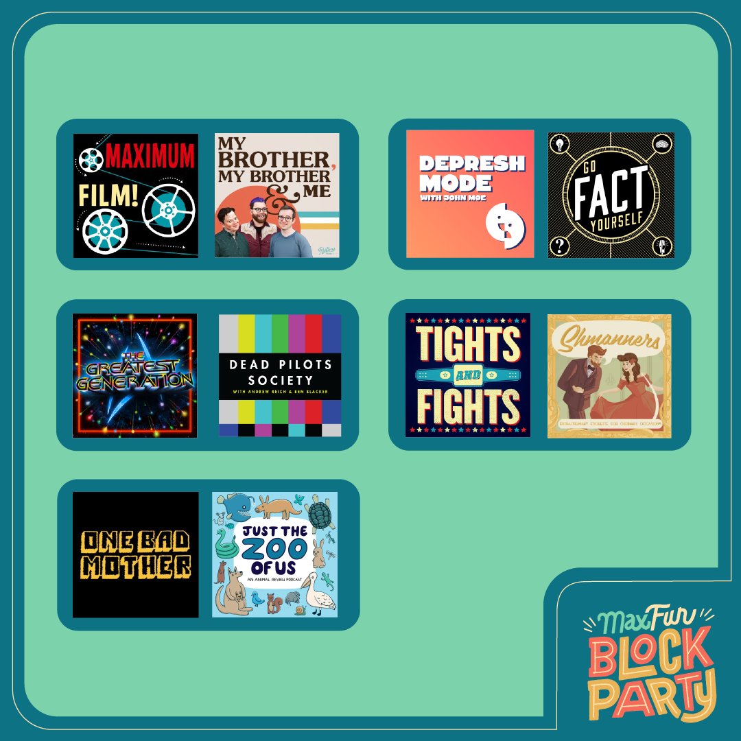 MaxFunHQ's tweet photo. #MaxFunBlockParty is a perfect time to meet your neighbors (virtually). Some of our shows got together with other shows to record a fun chat and get to know each other a bit better.
You can find all of these mini-sodes in the feeds of the shows below or at https://t.co/iAU3rr2fc7 https://t.co/F6HODXUNUL