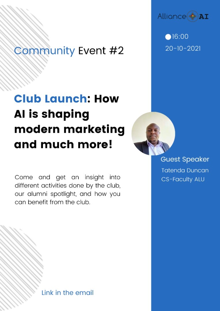 An awesome start to this new year.
Join us for a riveting conversation with one of our very own from the CS Faculty tomorrow at 4pm CAT.
Don't miss out!!!

You can sign up on this link:forms.gle/sQC111pKiB6nc1…