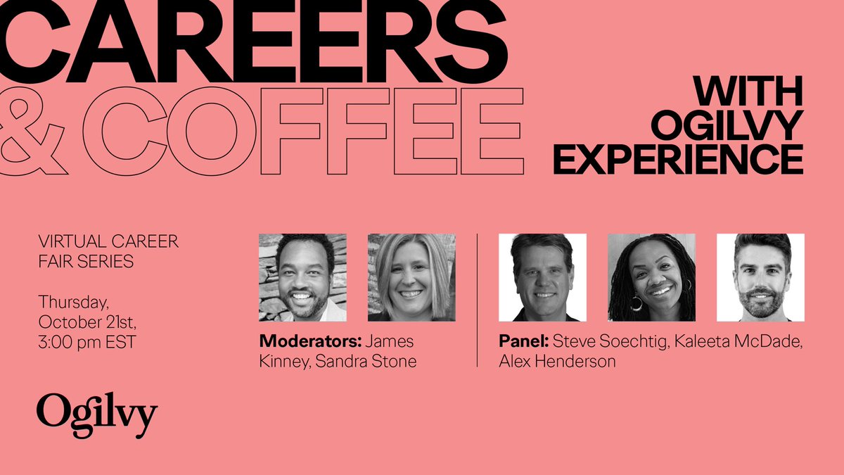 Are you interested in pushing technological boundaries to create beautiful, elegant, &amp; functional solutions for millions of people? Join us for Careers &amp; Coffee with Ogilvy Experience to learn why behind every great brand is a great experience.

Register: bit.ly/3FFAHfE