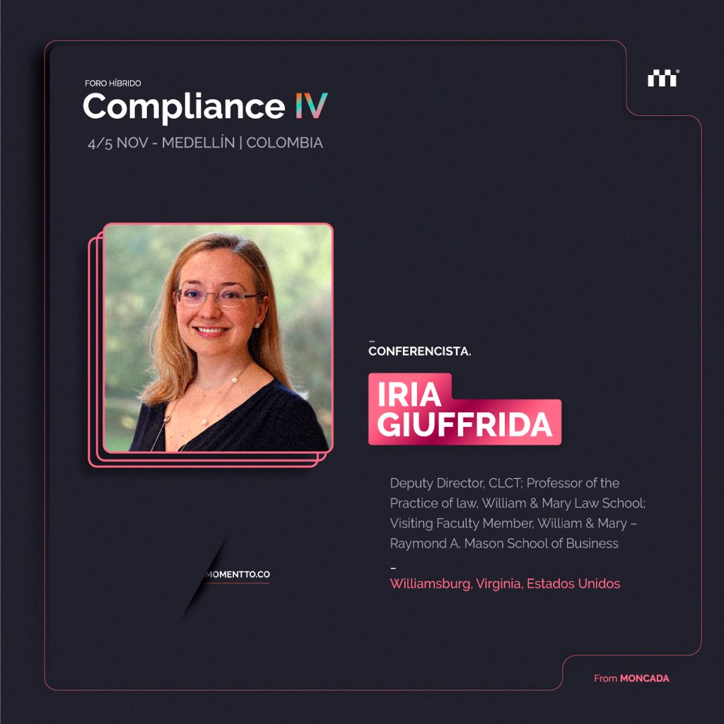 MomenttoLegal's tweet photo. #IriaGiuffrida es #ComplianceIV

#SidewalkLabs: una #SmartCity de #Google destinada al fracaso 

Inscríbase:  👉https://t.co/cQtAY5cxKR

La #tecnología y el inmediato futuro

Nov 4 y 5 #Medellín 

Apoyan @sicsuper @AENOR @abogados_jesus @BAVARIA_OFICIAL @Bancolombia #Corbeta https://t.co/foQpTRjsE9