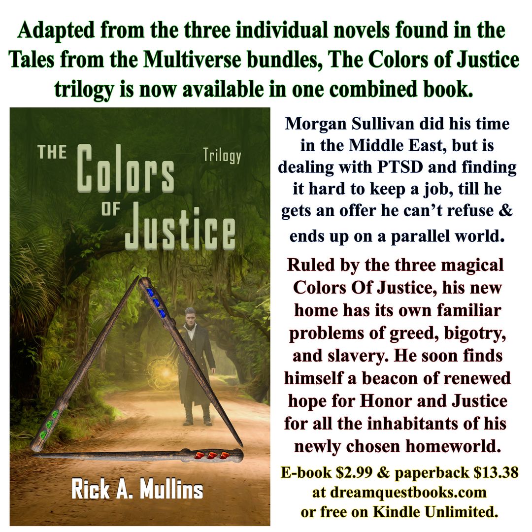 DreamQuestBooks's tweet photo. @DreamQuestBooks
Newly released in October, "The Colors Of Justice" by Rick A. Mullins in e-book and paperback. This plus many other titles like Zombie Labyrinth and Final Extinction are found on Amazon.
#books #scifibooks #fantasybooks #read #dreamquestbooks https://t.co/yjgEwRrfia