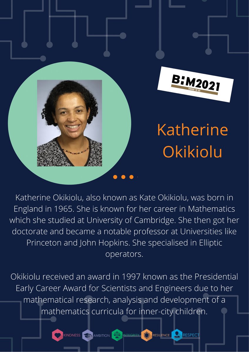 HillheadHS's tweet photo. Today’s notable figure for Black History Month UK was Katherine Okikiolu. Well done to Lucas who shared the information with pupils this morning via the tannoy. #BlackHistoryMonthUK #BHM #BHM2021 #BHMHHS https://t.co/cHO5UIpitA