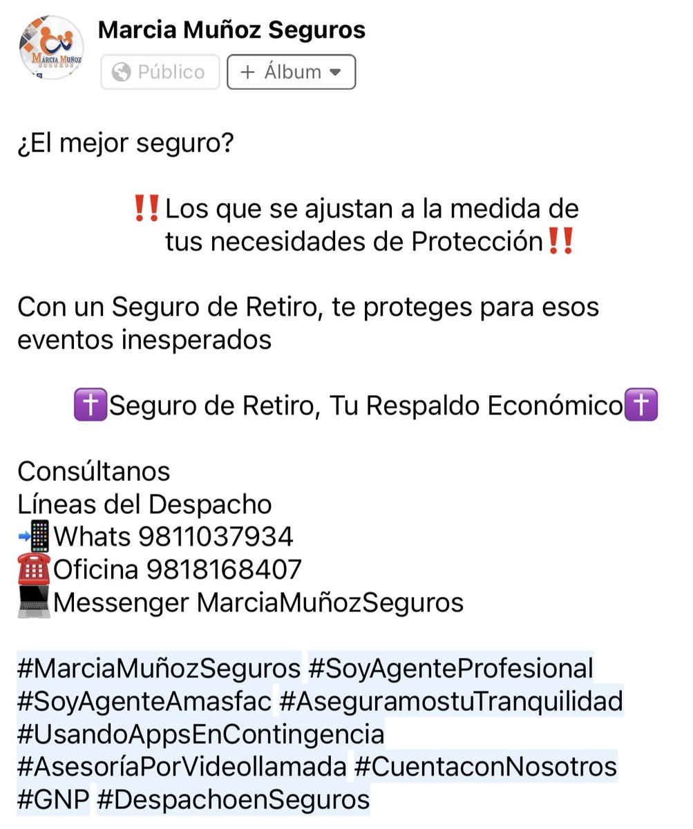 Marcia_Seguros's tweet photo. 🔒♐️PROTEGE LO QUE MÁS QUIERES♐️🔒
Ante cualquier imprevisto, asegura el futuro del mejor proyecto de tu vida: TÚ FAMILIA 💙💝💚

Marcia Muñoz Seguros
#TeAsesoro https://t.co/SGyX59pok6