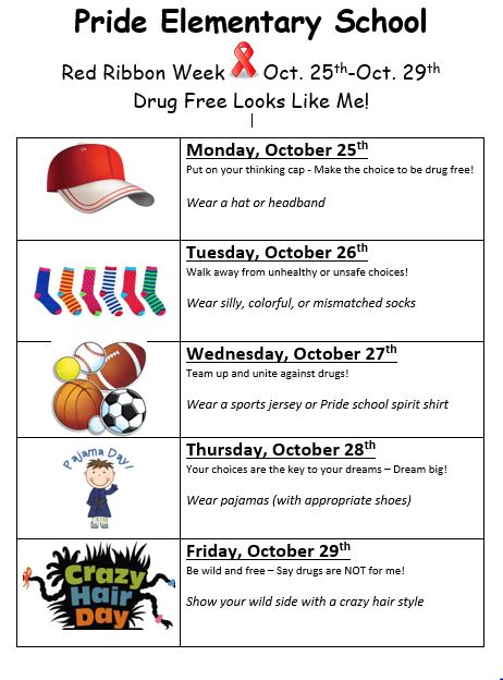 Red Ribbon Week Ideas For Elementary School