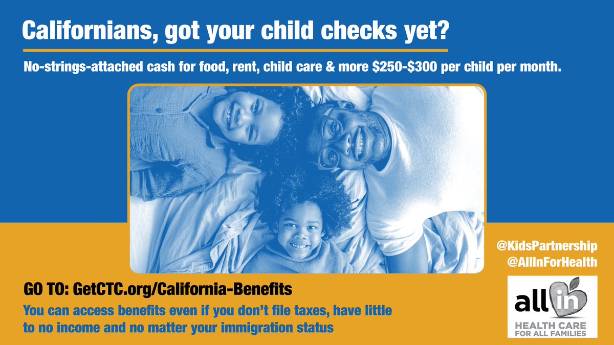 KidsPartnership's tweet photo. The #ChildTaxCredit is a new law that provides $300/month for each child under 6 and $250/month
for each child 6-17. That’s between $3,000-$3,600 per child.

▶️This is YOUR money for your kids—you won’t owe it back. 

Go to https://t.co/aiJotSARJp and submit your info by Nov. 15! https://t.co/GS7op3Ed6n