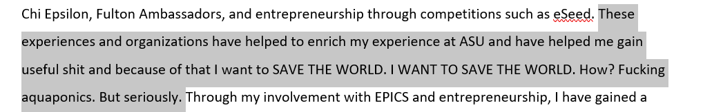 head_veronica's tweet photo. Found a draft of the personal statement that I wrote for my grad school application while clearly a bit inebriated. I obviously edited the final version, but am cackling at this: https://t.co/7NLoCfJn1H