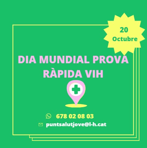 Lhorgull's tweet photo. Mañana hazte la prueba de #VIH gratis en los centros municipales de salud joven de #LHospitalet.

¡La prevención del #sida salva vidas!
CONTACTA 678 02 08 03

Fem #TerritoriLGTBIQ+ 🏳️‍⚧️🏳️‍🌈 https://t.co/80FSZPYD7O