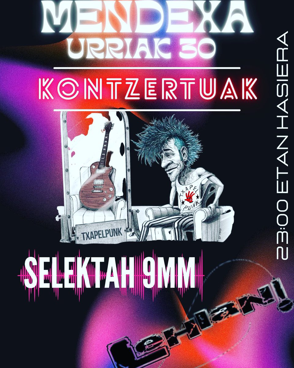 Berri onekin gatoz… Urriak 30 MENDEXAn  egongo gara! Zatoz gozatzera!!!
Buenas noticias… El 30 de octubre estaremos en MENDEXA! Vamos a triunfar!!!
Good news… october 30 in Mendexa! Come and enjoy!!!