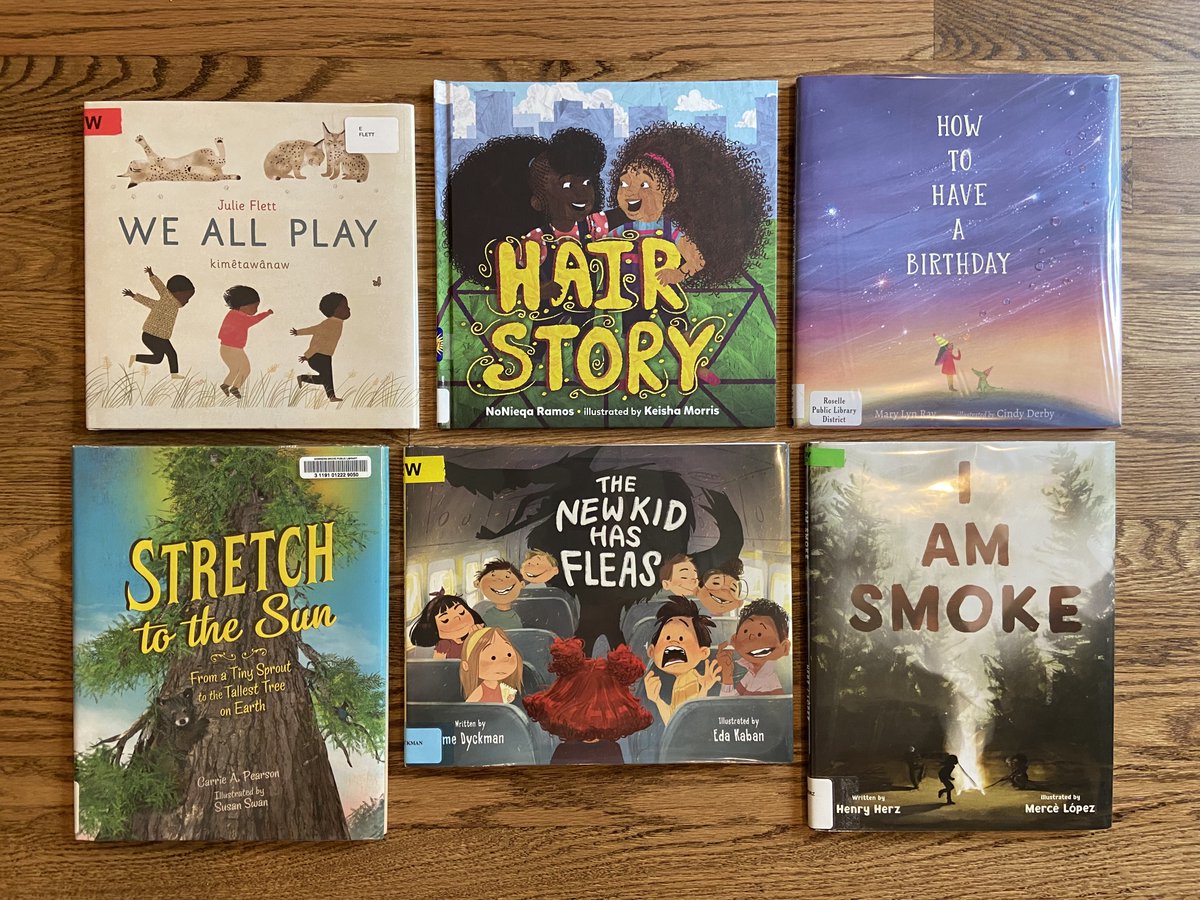 anitraschulte's tweet photo. Loving this #libraryhaul with titles by @julie_flett @GreystoneKids @NoNieqaRamos @kekkerz @LernerBooks #MaryLynRay @CindyDerby @Candlewick @carrieapearson #SusanSwan @charlesbridge @AmeDyckman @petiteturk @MacKidsBooks @HenryLHerz #MerceLopez @tilburyhouse https://t.co/Py3LlyUDHE