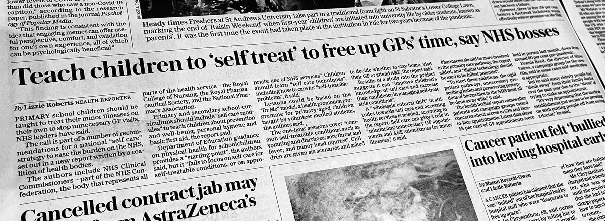 DrMeProject's tweet image. @DrMeProject has made it into the national press today! Massive thank you to all the wonderful volunteers and the @SelfCareForum, @NHSEngland, @NHS_HealthEdEng, @rcgp, @ukmedschools and @NMS_WP_Forum for supporting this work!

#selfcare