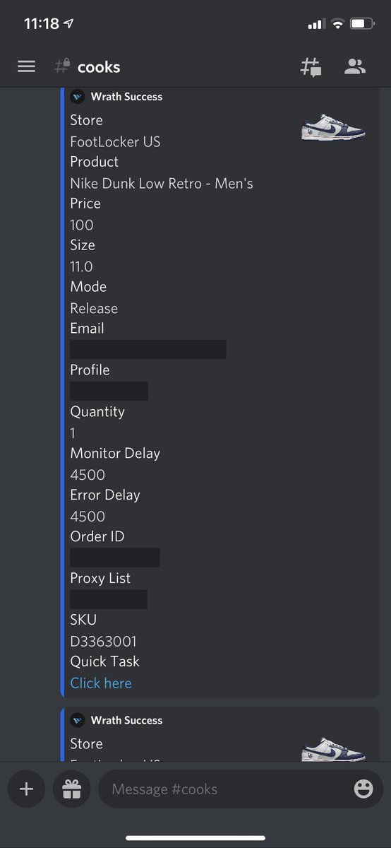 Jimmykicks718's tweet photo. Thank you for the 3 pack this AM B:@wrathsoftware P:@TheXYZStore @SandProxies CG: @northfieldkicks https://t.co/zIbvDgS4yV