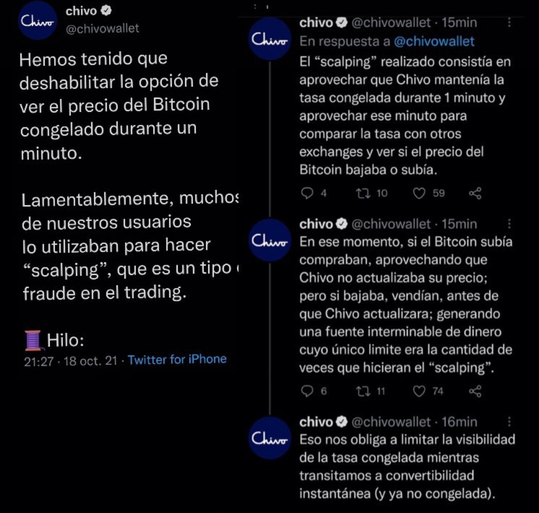 LasAcademia's tweet photo. La semana pasada la gente descubrió que una falla de #ChivoWallet les permitía hacer scalping fácilmente. El scalping no es ilegal ni es fraude como dijo la empresa al principio, que suspendió la opción de ver el precio el domingo 17. ¿Qué es el scalping? https://t.co/3Gw7bBmAei