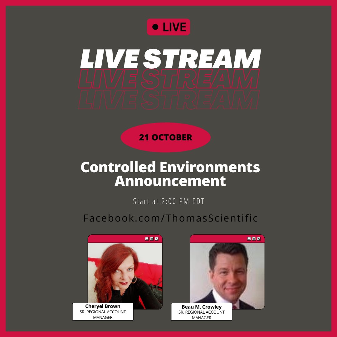 ThomasSci's tweet image. Join us in announcing our #ControlledEnvironments and #Cleanroom Solutions Specialists on Thursday. We have a team of controlled environment experts dedicated to providing you with products and service solutions for all your manufacturing requirements.
ow.ly/l8Xp50Gu6h9