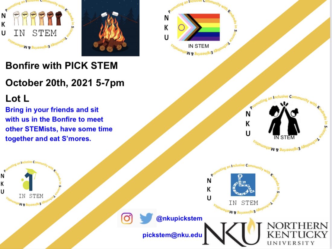 nkupickstem's tweet photo. Come to our bon fire event, tomorrow from 5-7pm @ Lot L!💛🖤💛 https://t.co/ymig74oLht