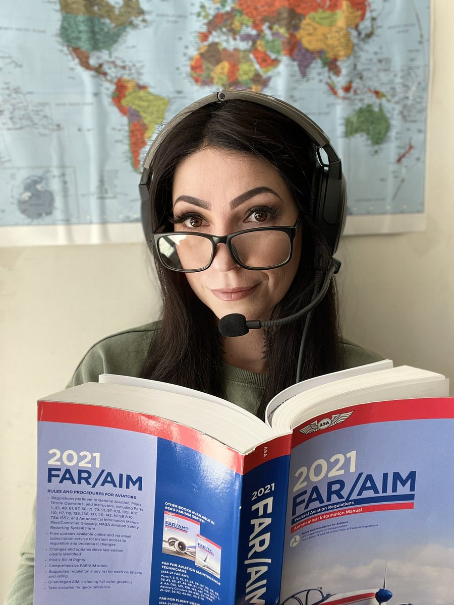 FlywithWicked's tweet photo. When all your flights keep getting rescheduled due to weather, so you sit and pout in your new headset while studying 📖 Follow me on Insta &amp; Tiktok @fly_with_wicked 

#ladyaviator #avgeek #faraim #aviation #pilot https://t.co/OYDNKmCNy6
