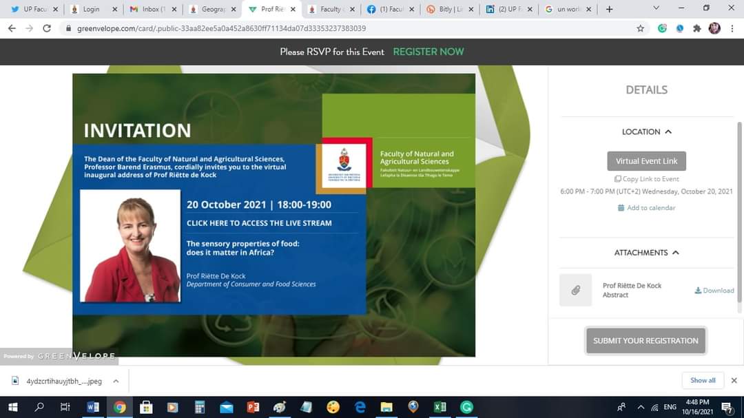 UP Faculty of Natural and Agricultural Sciences tweet media