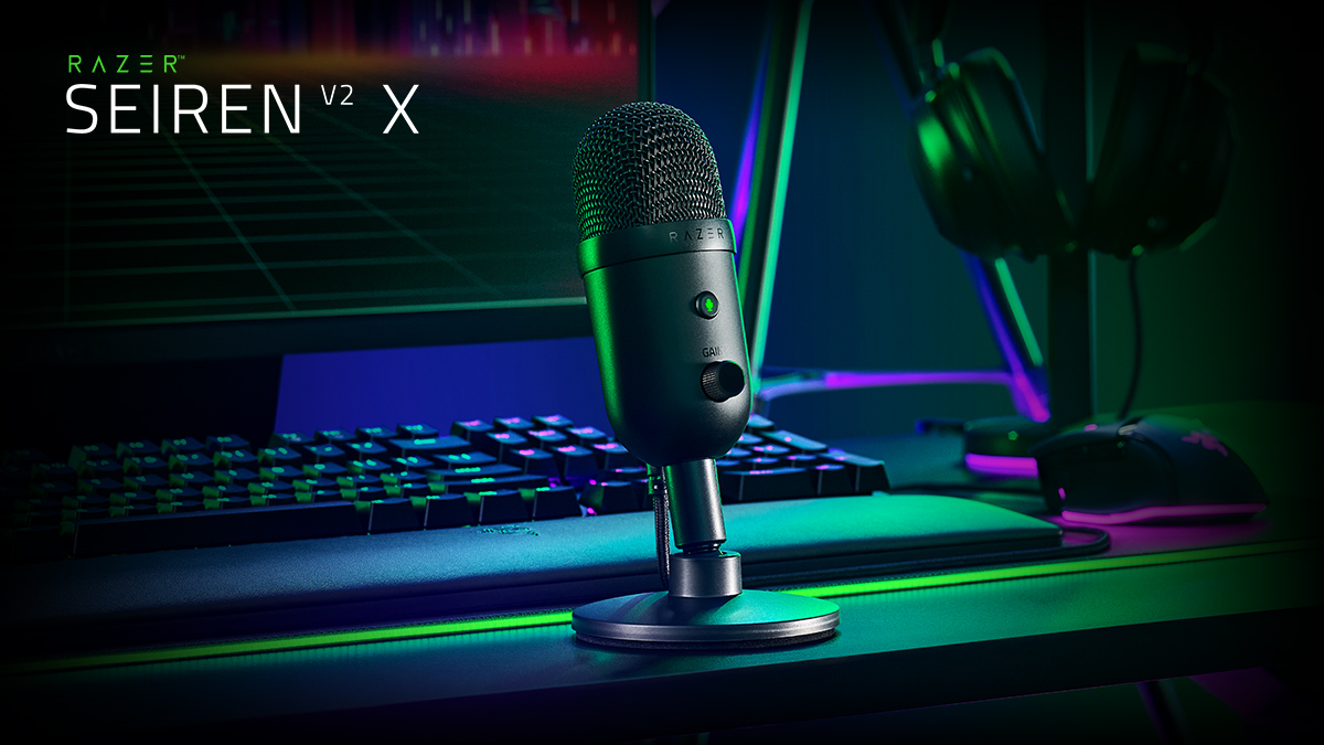 R Λ Z Ξ R on X: "With the Razer Seiren V2 X, deliver true-to-life vocals  with a 25mm condenser mic for accurate voice reproduction and a  supercardioid pickup pattern for greater