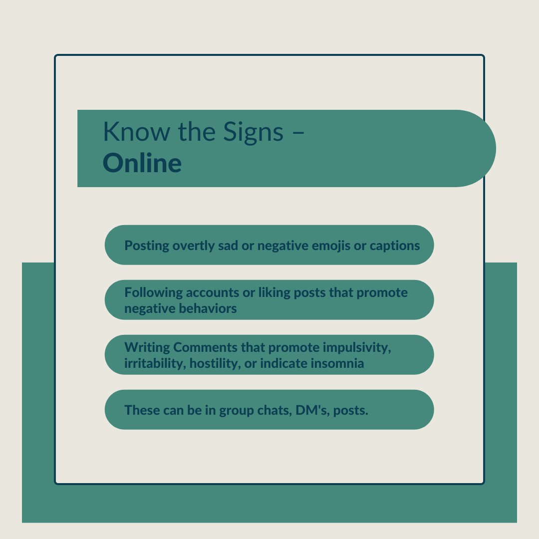 Diversus_Health's tweet image. Learn the signs - both in person and online. Trust your gut and check in on your loved ones.

#depression #signsofdepression #mentalhealthawarness #mentalhealthadvocate #wellness #mentalwellness #checkinonyourfriends #DiversusHealth #coloradosprings #mentalhealthstigma