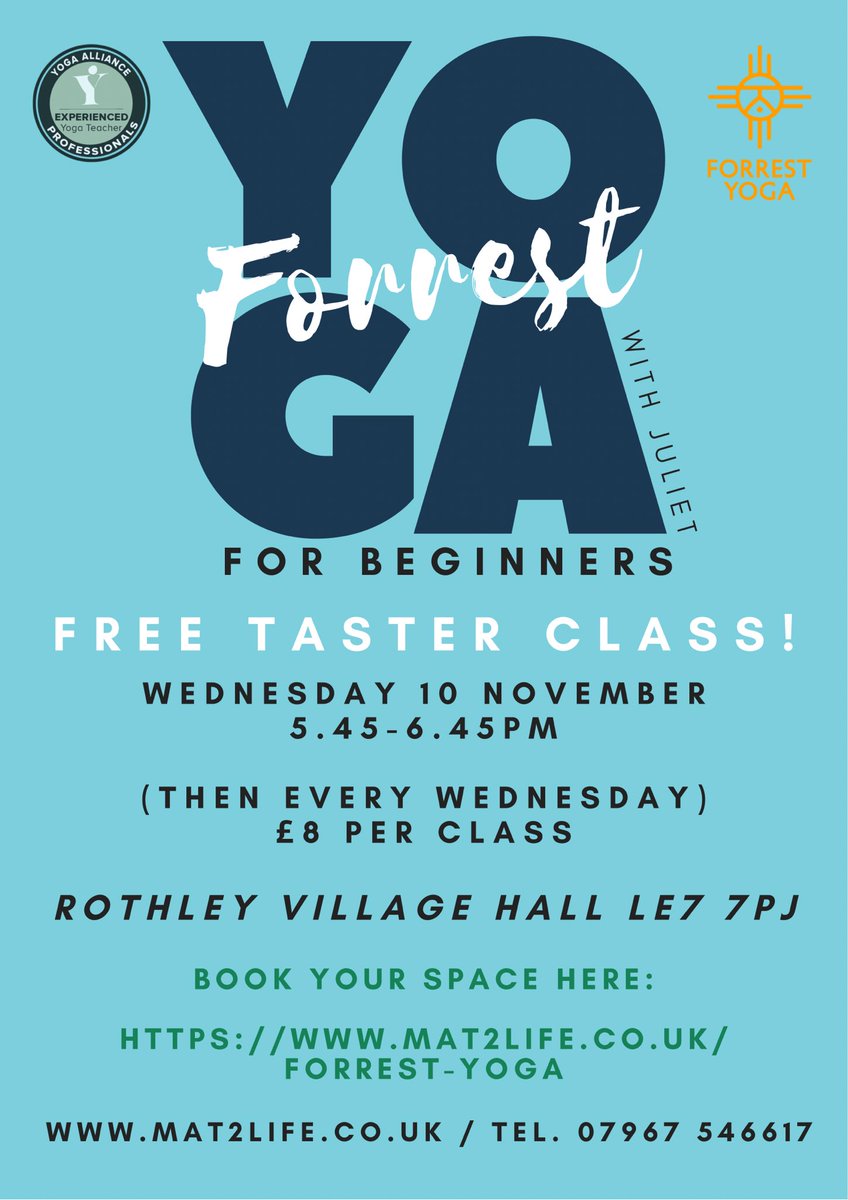 mat2life's tweet photo. Book your free space here 

https://t.co/oNG4IAF1EE

#forrestyoga #yoga #yogaincommunity #rothley #charnwood https://t.co/fwG3Ha3Fua