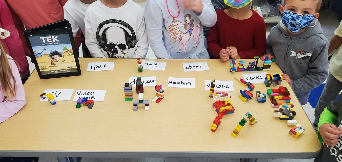 caputoteach's tweet photo. KM @JAYNEMAZIE read a book Tek to talk about screen time. Then built what we saw in the book and shared! @WPSSicomac #sicomacstrong #kindergarten #DigitalCitizenship #makerspace https://t.co/BnL536eOQb