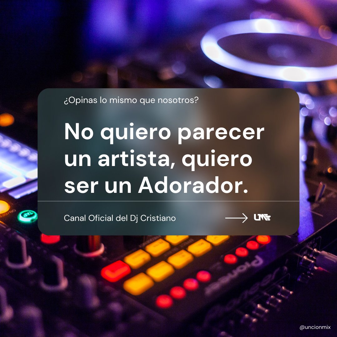 uncionmix's tweet photo. ⚠️ Nunca olvides la esencia del porqué hacemos esto, No te desenfoques que Dios tiene un propósito más grande. 🕊️
¿Lo creés? 

#Unciónmix 🇪🇸 #DiosesBueno #Cedm #musicacristiana #Djscristianos #adorador #Alabanza https://t.co/EZHqjdPFt1