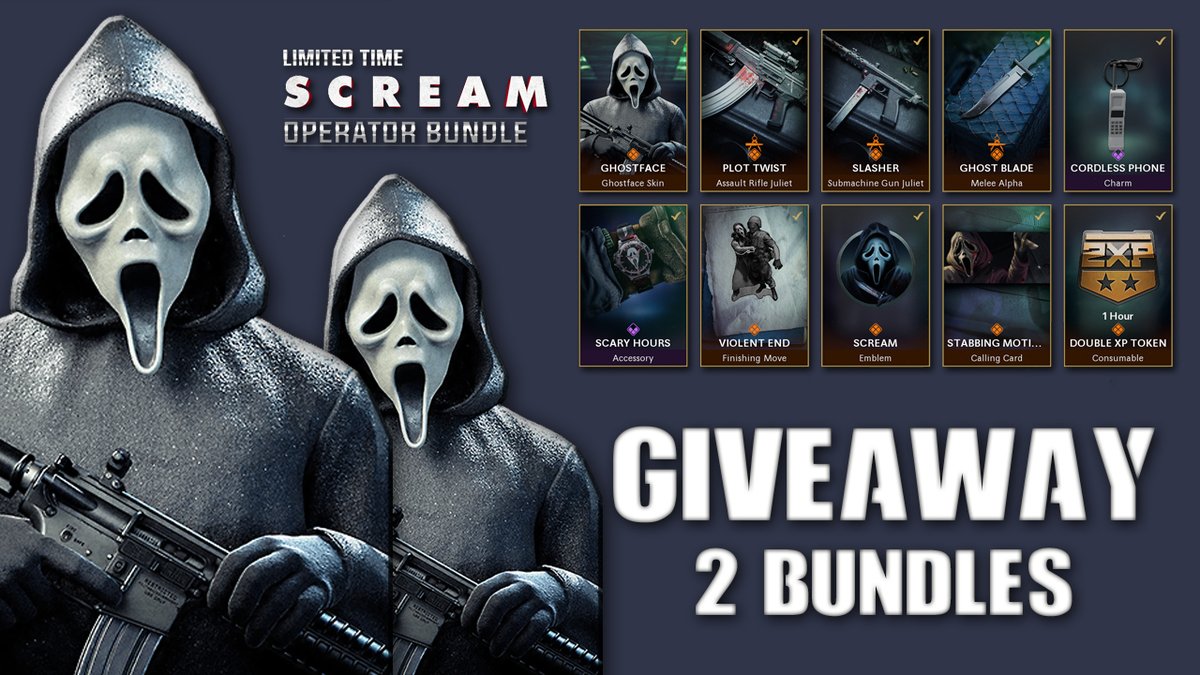 WarzoneAlerts's tweet photo. 🚨COD GIVEAWAY🚨

👉 We are teaming up with 1v1me to GIVE AWAY 2 Scream Bundles for #CallofDuty Cold War &amp; Warzone, to enter:

- Follow @WarzoneQG &amp; @1v1Me 
- Like &amp; Retweet
- Tag 2 friends

WINNER will be selected in around 48 Hours! https://t.co/WutBpPvbn2