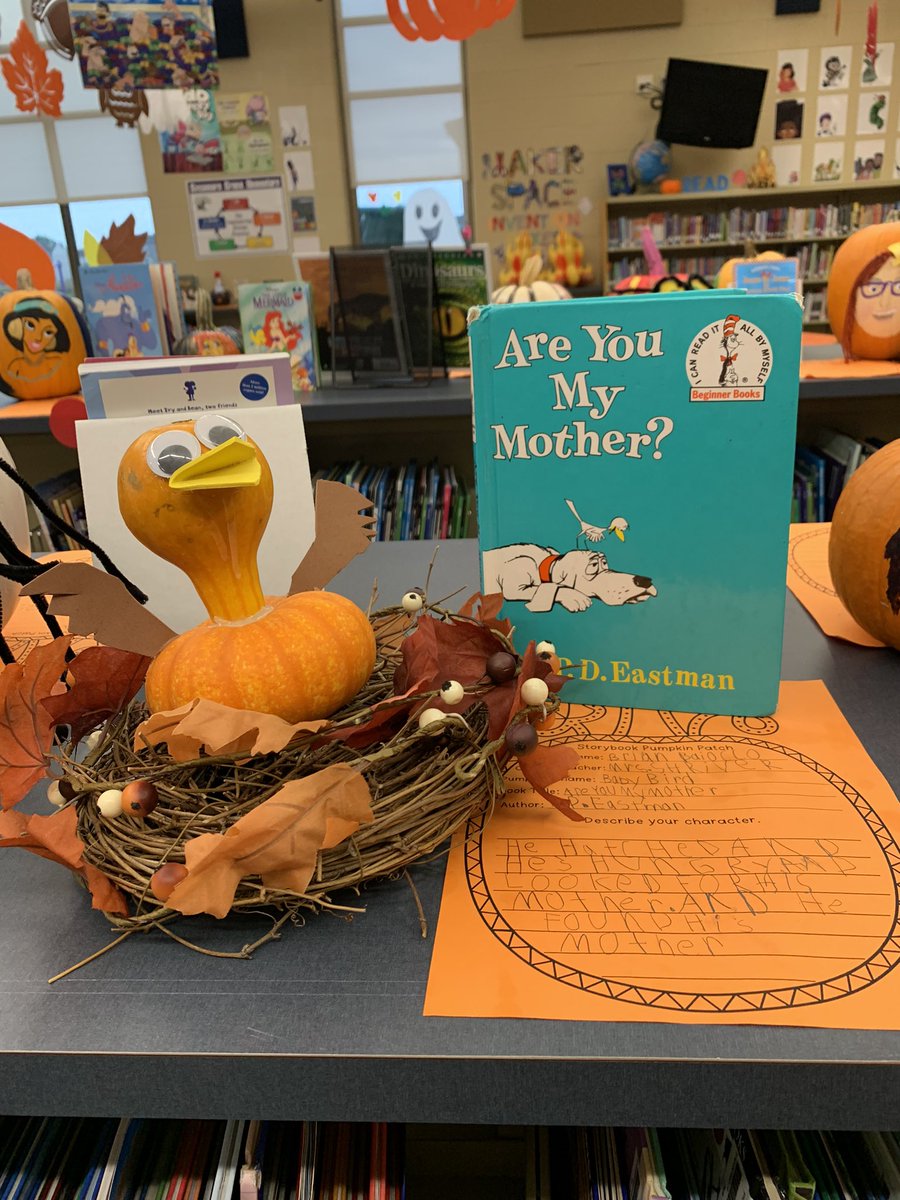 SCEfunbrarian's tweet photo. We’ve been VERY busy in the SCE Media Center these last few weeks!! Admiring our Storybook Pumpkin Patch!! Reading “Stellaluna” and researching and learning about bats. And to top it off a Bat Flyer Race!!! #scefunbrarian #fall2021 #ourlibraryisnotquiet #scerocks https://t.co/MlZQdnUxAI