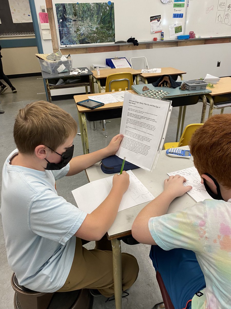 Visschinspired's tweet photo. What an amazing way to engage Div 1 in reading and thinking. We are studying origin stories from around the world. Each pair is telling the story in their own way. Today was storyboarding and planning out scenes to create. SO. MUCH. ENGAGEMENT!! #sd37 #storystudio https://t.co/Kjy6uMBK7n