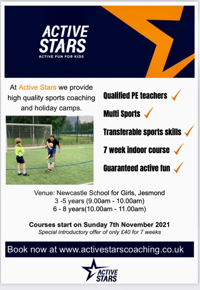 activestarsncl's tweet photo. @BroadwayEast1st hi there could you please rt and let your fantastic pupils know we have done multi sports coaching courses starting on Sunday 7th November. I am an experienced and well qualified PE teacher. Book at https://t.co/o6hZaCXO73 https://t.co/kBx3H6nR2x