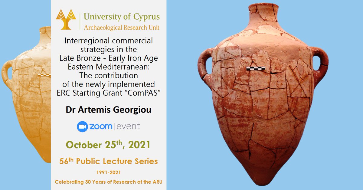 ZOOM lecture 5 <a href="/ARU_UCY/">ARU.UCY</a> <a href="/UCYOfficial/">University of Cyprus</a> in the 56th Lecture Series (celebrating ARU's 30th birthday) by Dr A. Georgiou, OCT 25th, 19:30 EET, on Interregional Commercial Strategies in the LBA–EIA East Mediterranean (ComPAS, ERC Start.Grant).
ZOOM registration:
ucy.zoom.us/meeting/regist…