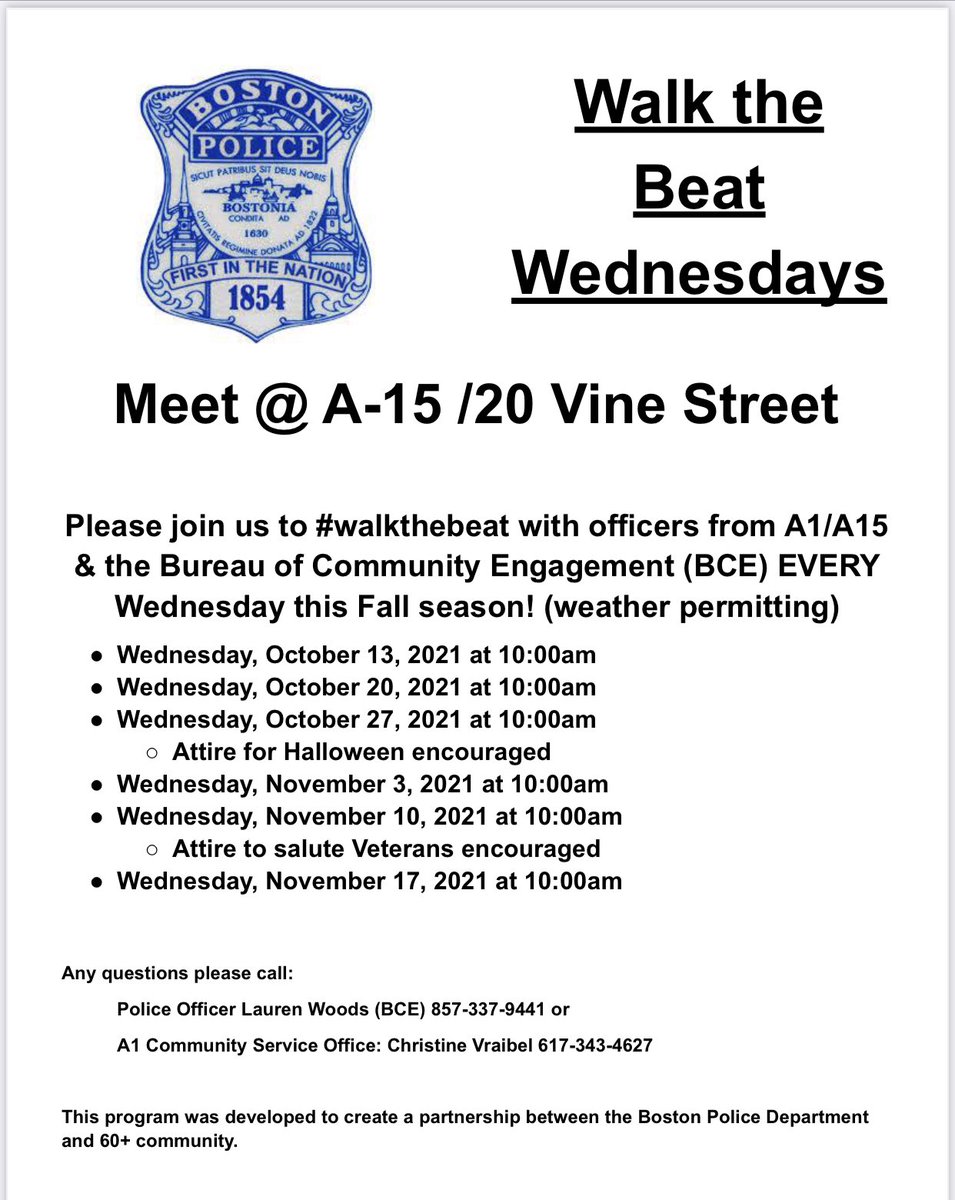 BCEengagement's tweet photo. #walkthebeat or #silverstrut …either way get your steps in by joining officers @BCEengagement #districtB2 & #districtA1A15 TOMORROW! @AgeStrongBos @bostonpolice https://t.co/pVlICzWHqI