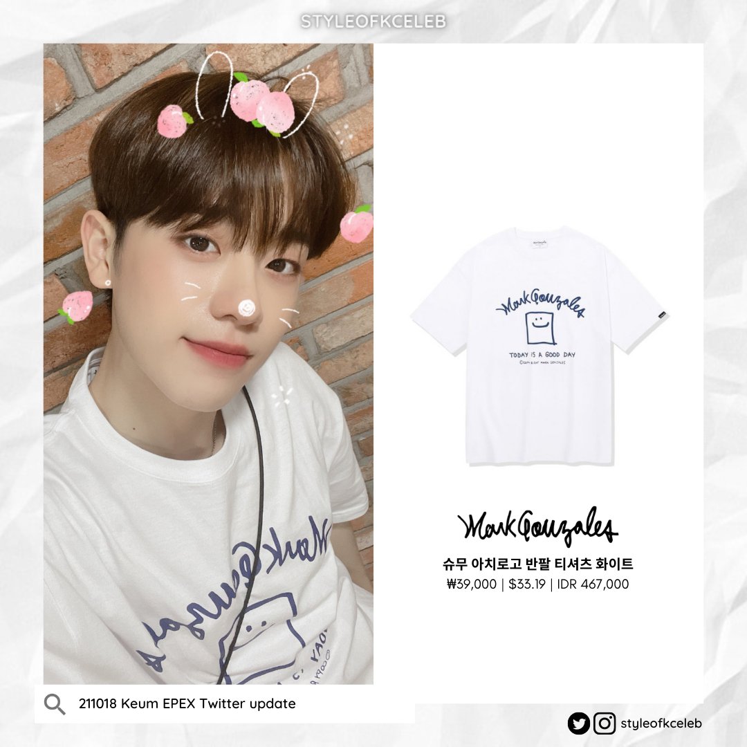 styleofkceleb's tweet photo. 211018 Keum EPEX Twitter update
Mark Gonzales - 슈무 아치로고 반팔 티셔츠 화이트
₩39,000
🏷️ https://t.co/xkphxFn9dt
#EPEX #이펙스 #KEUM #금동현
#Styleof_EPEX #Styleof_KeumEPEX https://t.co/0WESbdcdgb