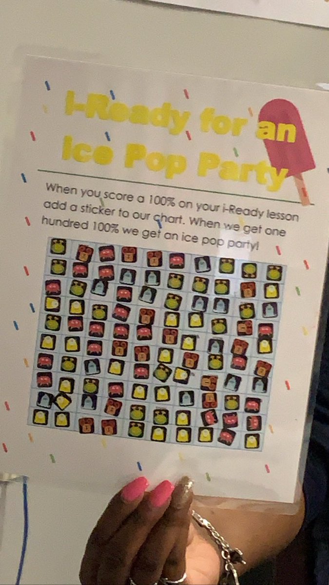 MsCClassroom17's tweet photo. That’s right y’all! My students scored ONE HUNDRED 100% on iready and get their ice pop party tomorrow! They are so excited!! #GrowthIsBeautiful
@iReady #RiseUp @ExplorersCol @AliefMathK6 https://t.co/pHiidUJI4s