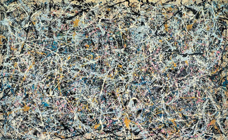 evornithology's tweet photo. Jackson Pollock at an academic conference: "This slide's a little busy but lemme walk you through it." https://t.co/LXaBZILyMB