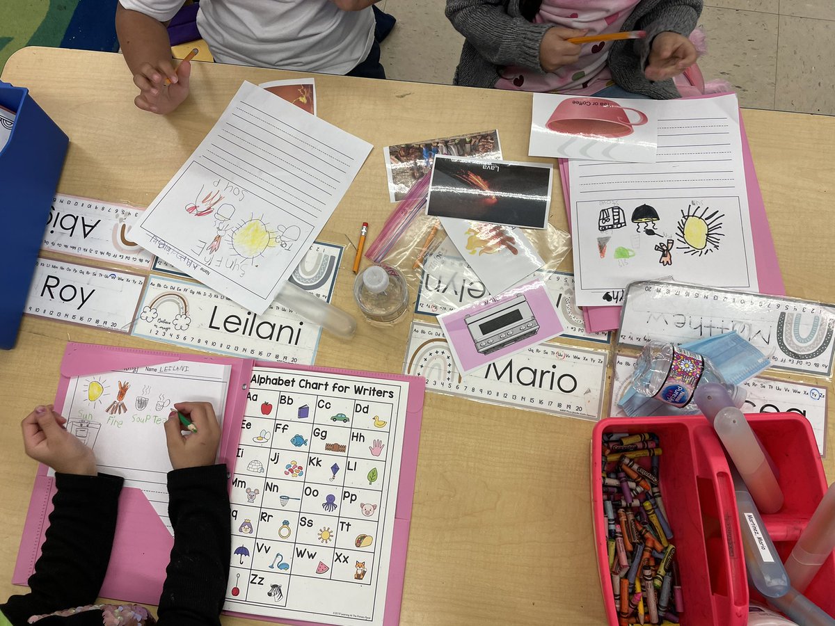 Students are learning to label their illustrations of thermal energy during writer’s workshop.  <a href="/PughRamsHISD/">Pugh Elementary</a>