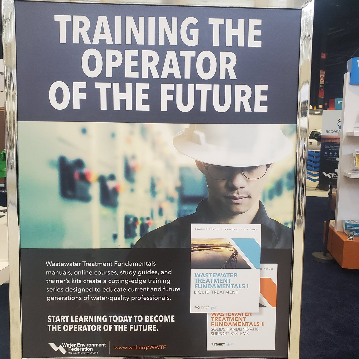 WaterAndi's tweet photo. For operators looking for a training resource, the Wastewater Treatment Fundamentals series is key! And they are available in multiple languages! Find them in the @WEFTEC bookstore! #WEFTEC #WEFTEC21 #WEFTEC2021 https://t.co/DYzlwIsVe6
