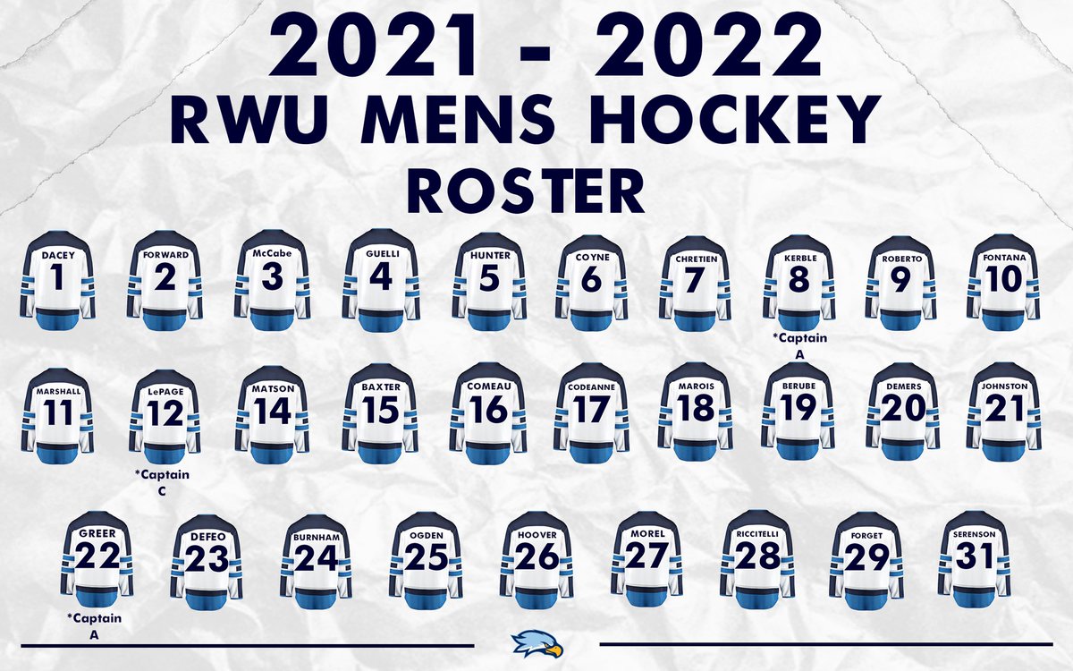 RWUHockey's tweet photo. The 2021-2022 RWU Men’s Hockey Roster https://t.co/D5Yvcvvhz0