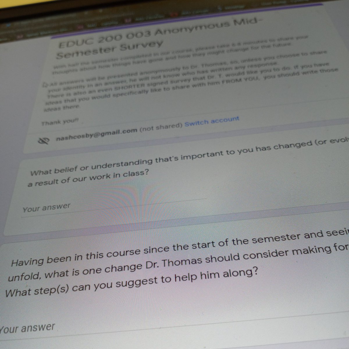 NashCosby's tweet photo. Today we took two mid-semester surveys to give feedback to Dr. Thomas on how to better our class and communicate our concerns. We were also introduced to our next big project: our Philosophy Draft, a paper detailing what kind of teachers we strive to be.
#EDUC #03Fall21 https://t.co/sK1YXpRd3h