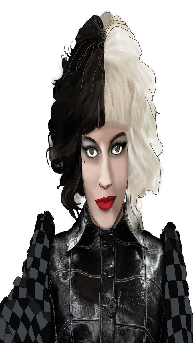 taermarli's tweet photo. 🤍🖤 #Cruella #DisneyWorld #DisneyPlusDay #movie #film #drawing #dibujodigital #art https://t.co/XVWYf6gorT