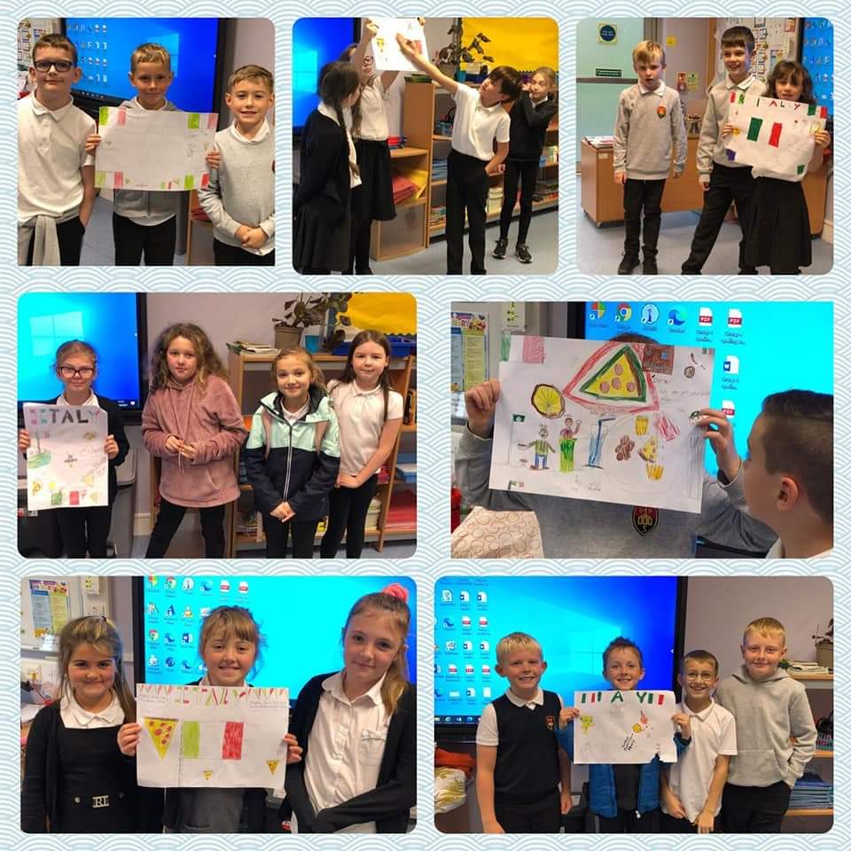 DreghornPrimary's tweet photo. Primary 5 were working in groups to create a poster about everything they already knew about Italy for our new topic. They made italian flags and listdned tk italian music in the bavkground to get them in the spirit! #Italy #groupworking https://t.co/BGKVWd838Q