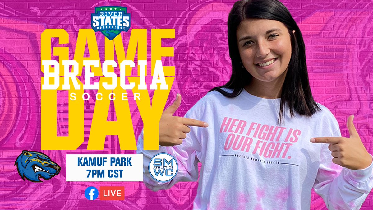 BresciaWSoc's tweet photo. 🚨 @RiverStatesConf  GAMEDAY 🚨
🆚 St Mary Of The Woods
⏰ 7PM CST
📍Kamuf Park
 📺https://t.co/kZOOjf5S0R
#HerFightIsOurFight #BTB https://t.co/FQnx0dgF2s
