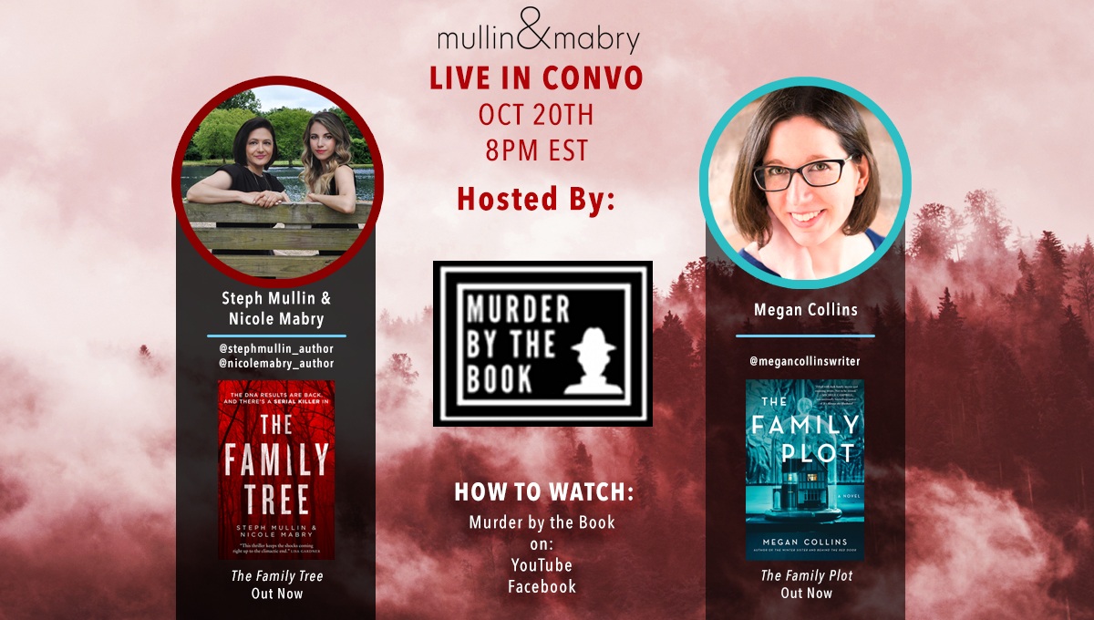 NicoleAMabry's tweet photo. 🚨Tomorrow night at 8PM EST!🚨 Steph and I will be live in convo with @ImMeganCollins hosted by @MurderByTheBook Hope you can tune in! #thrillers #TheFamilyTree #TheFamilyPlot #authorchat https://t.co/0sNxVVdvzL https://t.co/JrmTvuSCqZ