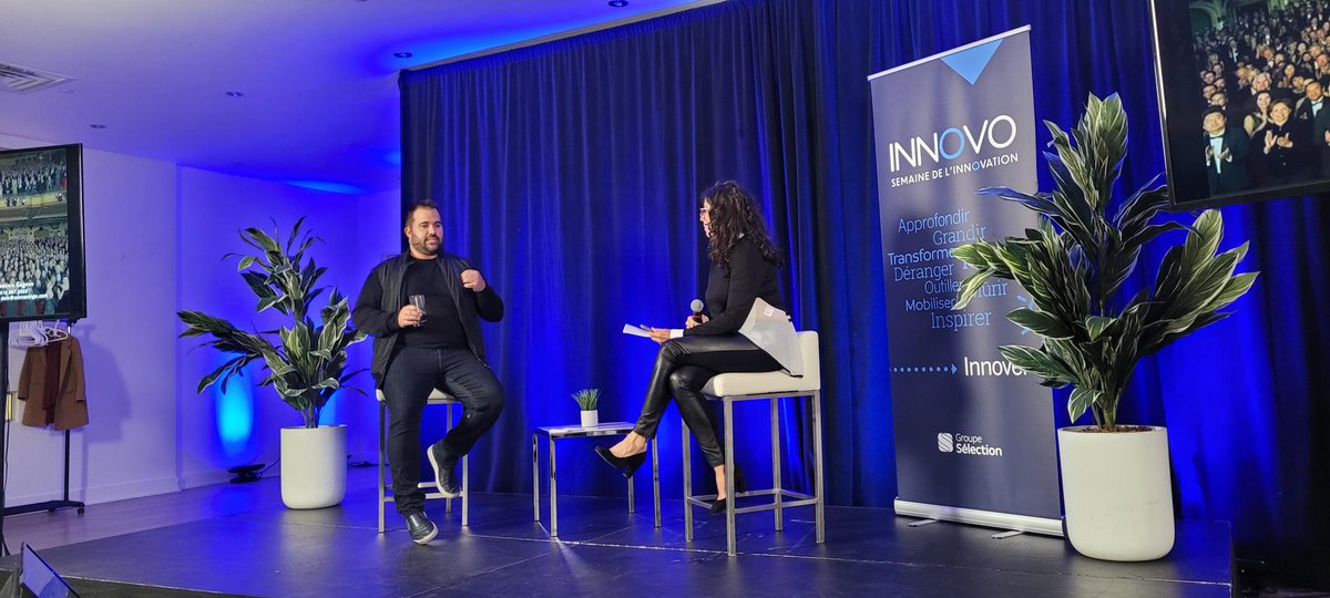 GroupeSelection's tweet photo. Durant sa conférence, notre invité Dominic Gagnon @DomCNG a insisté sur le fait qu'être innovateur, c'est être différent. Celui-ci a d'ailleurs mentionné qu'« à force de rentrer dans le moule, tu deviens une tarte ». #innovoGS21 https://t.co/ezgFeDxn88