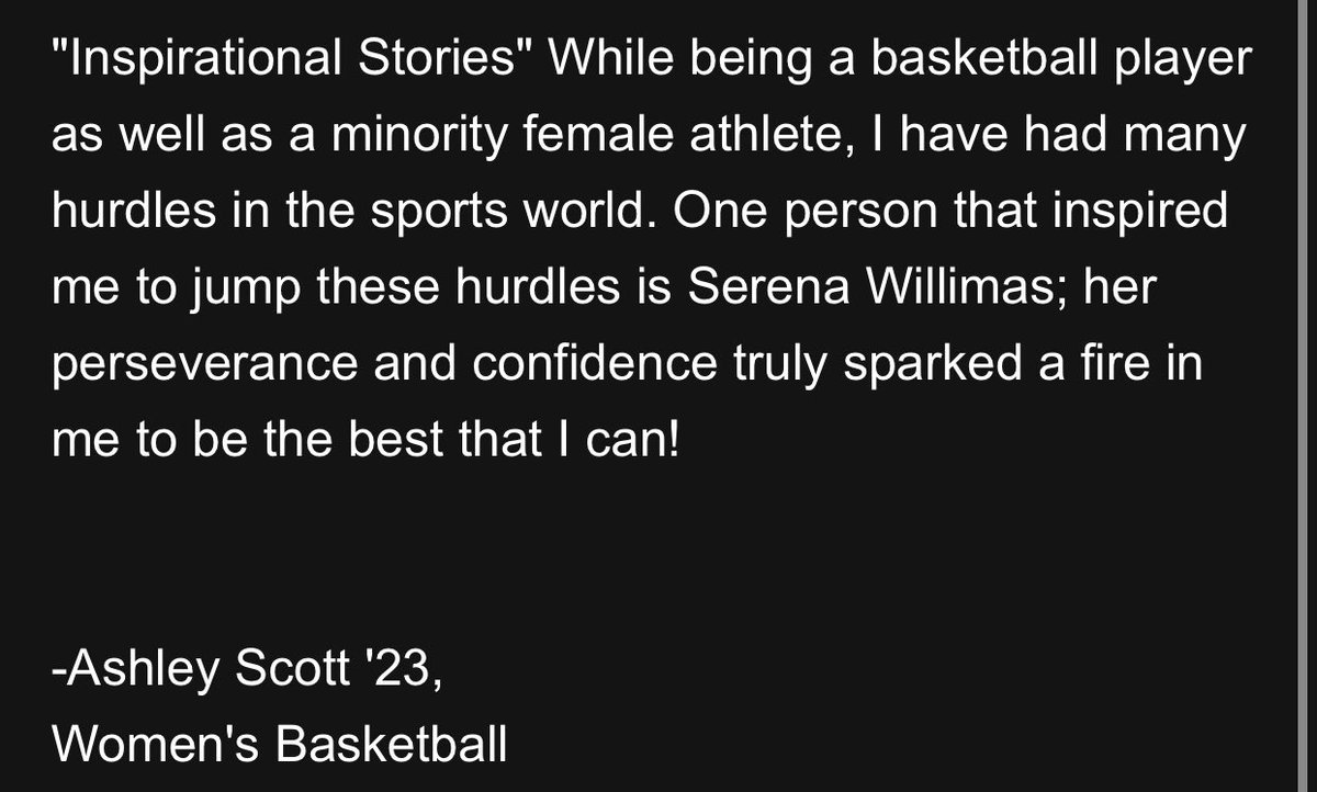 CazWildcats's tweet photo. Next up is Junior Ashley Scott of @CazWbball. Scott has been involved with our minority clubs here at Cazenovia College.

#NCAAInclusion https://t.co/xGmK9Be7SW